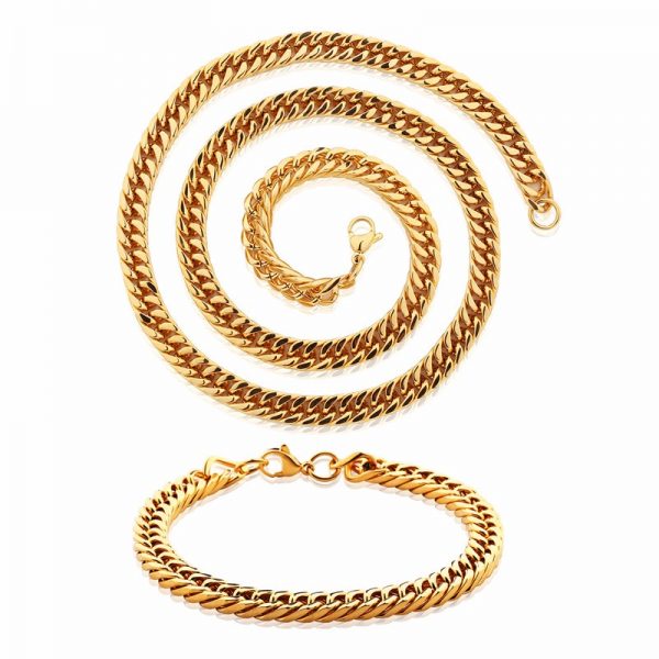 Stainless Steel Chain and Bracelet Set BT09 - Image 2