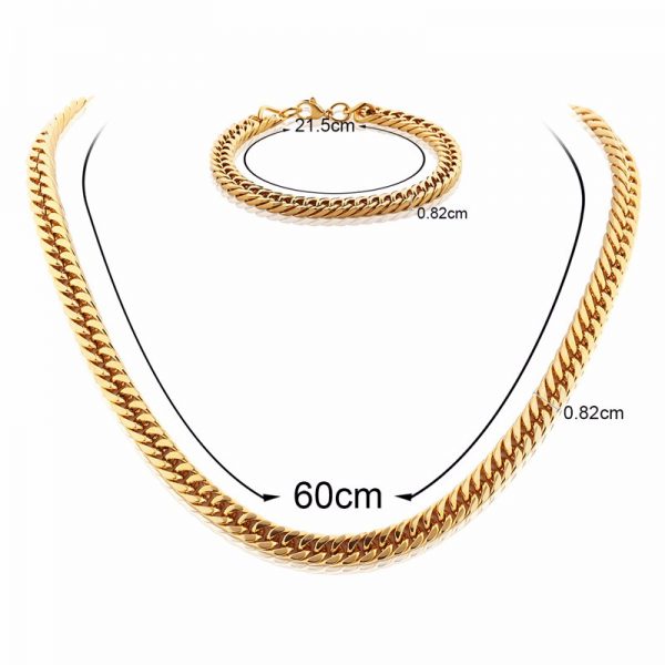 Stainless Steel Chain and Bracelet Set BT09