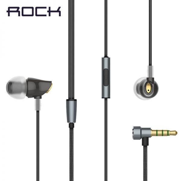 Rock Zircon Stereo Earphone Wired Earphone Control Headphone With Mic - Image 2